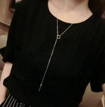 x205 Fashion Jewelry Silver Color Round Circle Long Tassel Necklace Women Exquisite Pendant Necklace Sweater Accessories Gifts