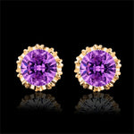 ALIUTOM 925 Sterling Sliver Fashion Jewelry 8MM Round 2 Carat Cubic Zirconia Silver Stud Earrings for Women