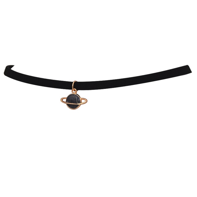 Fashion Maxi Torques Black Velvet Leather Geometric Circle Planet Pendants False Collar Chokers Necklace Women Jewelry 2018 Gift