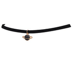 Fashion Maxi Torques Black Velvet Leather Geometric Circle Planet Pendants False Collar Chokers Necklace Women Jewelry 2018 Gift