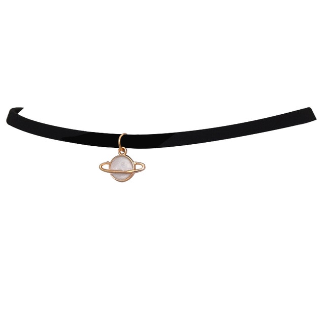 Fashion Maxi Torques Black Velvet Leather Geometric Circle Planet Pendants False Collar Chokers Necklace Women Jewelry 2018 Gift