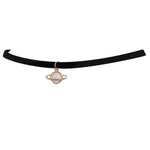 Fashion Maxi Torques Black Velvet Leather Geometric Circle Planet Pendants False Collar Chokers Necklace Women Jewelry 2018 Gift