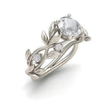 Wedding Crystal Silver Color Rings Vine Leaf Design Engagement Cubic Zircon Ring Fashion Bijoux For Women Ladies Jewelry Gifts