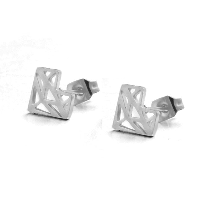 Multiple Silver Stainless Steel Cute Stud Earrings for Women Girls 2018 Fashion Minimalist Earrings Carnations Jewlery Gifts
