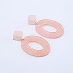 2018 Fashion ZA Jewelry Acrylic Resin Oval Dangle Earrings For Women Geometry Big Circle Tortoiseshell Earrings Acetate Brincos