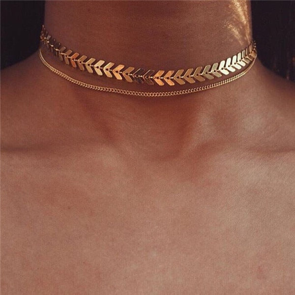 2016 Hottest Fashion Casual Personality Circle Lariat Pendant Gold Color Necklace High Quality Simple Choker Necklaces Women