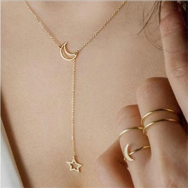 2016 Hottest Fashion Casual Personality Circle Lariat Pendant Gold Color Necklace High Quality Simple Choker Necklaces Women