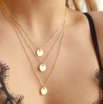 2016 Hottest Fashion Casual Personality Circle Lariat Pendant Gold Color Necklace High Quality Simple Choker Necklaces Women