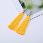LZHLQ Brand Tassel Earrings Women Fashion Jewelry Bohemian Drop Dangle Long Earrings Silk Fabric Ethnic Vintage Earrings