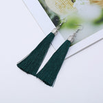 LZHLQ Brand Tassel Earrings Women Fashion Jewelry Bohemian Drop Dangle Long Earrings Silk Fabric Ethnic Vintage Earrings