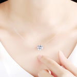 Fashion Zircon Pendant Necklace Invisible Fishing Line Necklace for Women Jewelry Decoration