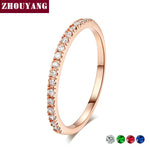 Wedding Ring For Women Man Concise Classical Multicolor Mini Cubic Zirconia Rose Gold Color Fashion Jewelry R132 R133 ZHOUYANG
