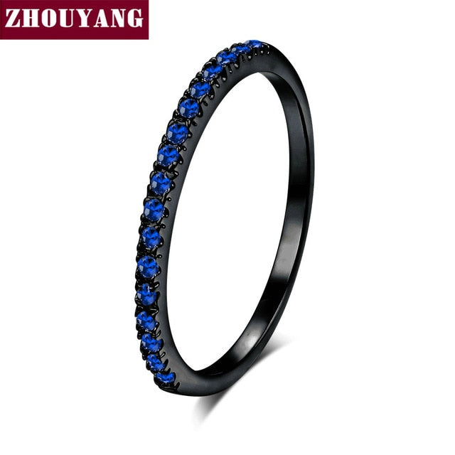 Wedding Ring For Women Man Concise Classical Multicolor Mini Cubic Zirconia Rose Gold Color Fashion Jewelry R132 R133 ZHOUYANG