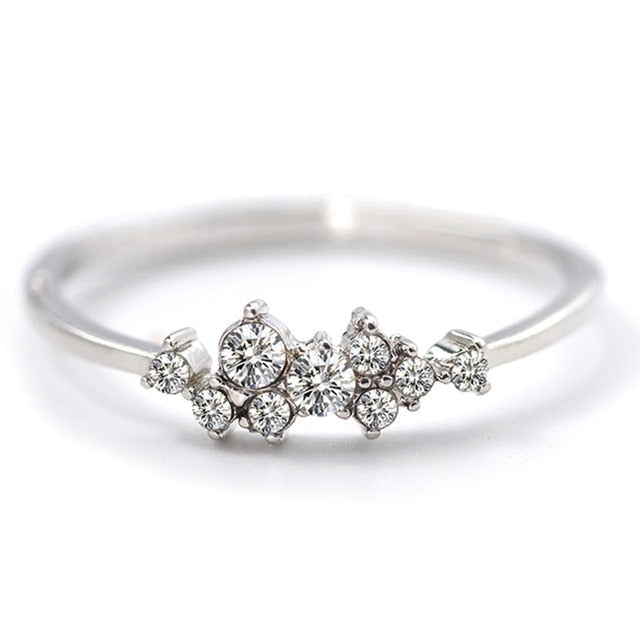 New Fashion Weave Crystal Rings For Women Gold/Silver Color Female Ring Party Jewelry Wholesale