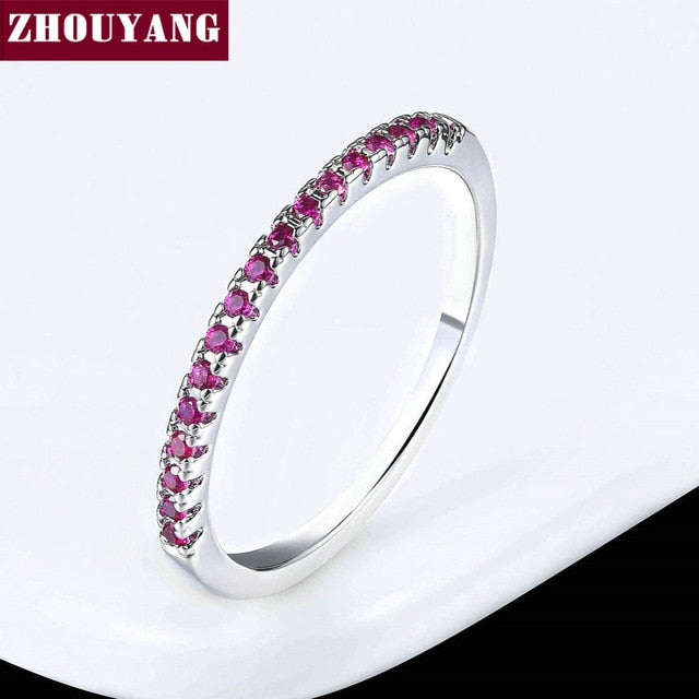 Wedding Ring For Women Man Concise Classical Multicolor Mini Cubic Zirconia Rose Gold Color Fashion Jewelry R132 R133 ZHOUYANG