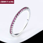 Wedding Ring For Women Man Concise Classical Multicolor Mini Cubic Zirconia Rose Gold Color Fashion Jewelry R132 R133 ZHOUYANG