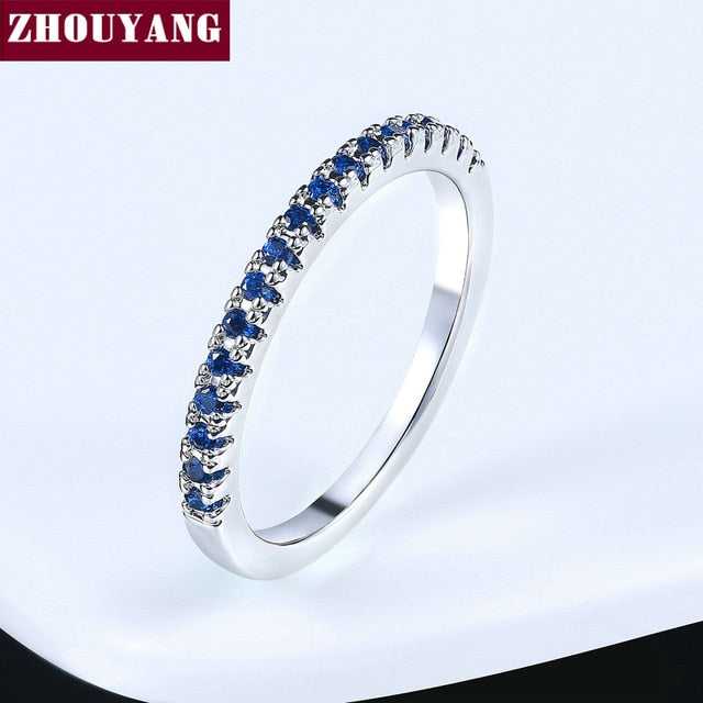 Wedding Ring For Women Man Concise Classical Multicolor Mini Cubic Zirconia Rose Gold Color Fashion Jewelry R132 R133 ZHOUYANG