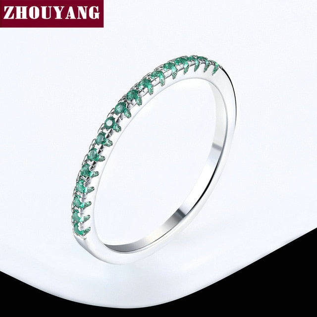 Wedding Ring For Women Man Concise Classical Multicolor Mini Cubic Zirconia Rose Gold Color Fashion Jewelry R132 R133 ZHOUYANG