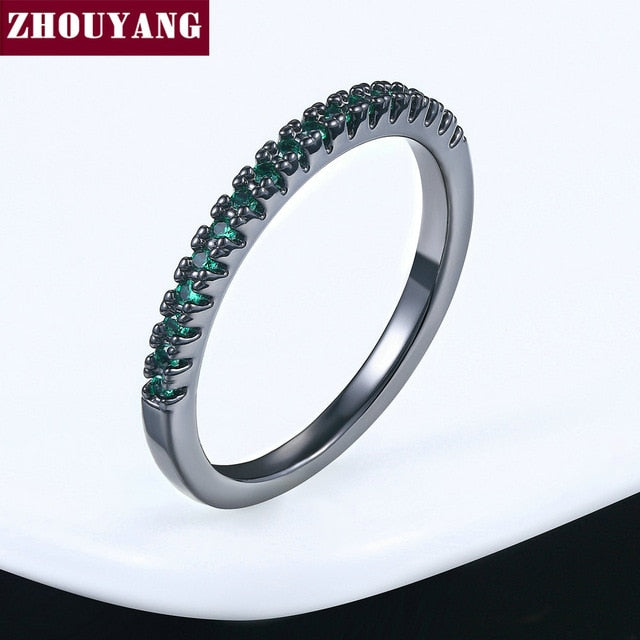 Wedding Ring For Women Man Concise Classical Multicolor Mini Cubic Zirconia Rose Gold Color Fashion Jewelry R132 R133 ZHOUYANG