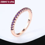 Wedding Ring For Women Man Concise Classical Multicolor Mini Cubic Zirconia Rose Gold Color Fashion Jewelry R132 R133 ZHOUYANG