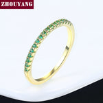Wedding Ring For Women Man Concise Classical Multicolor Mini Cubic Zirconia Rose Gold Color Fashion Jewelry R132 R133 ZHOUYANG