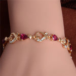 MISANANRYNE New 5 colors Beautiful Bracelet for Women Colorful Austrian Crystal Fashion Heart Chain Bracelet Wholesale