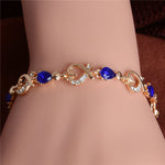 MISANANRYNE New 5 colors Beautiful Bracelet for Women Colorful Austrian Crystal Fashion Heart Chain Bracelet Wholesale