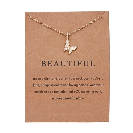 Fashion Elegant Animal Necklace Elephant Dragonfly Butterfly Flower Necklaces Vintage Necklace Pendant Charm Women Friend Gift