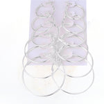 Hesiod Fashion New 6 Pairs/Set Gold Silver Small Big Circle Hoop Earrings for Women Steampunk Round Earring Sets