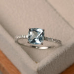 Fashion Desgin  Ring Big Square Sky Blue Stone Rings For Women Jewelry Wedding Engagement Gift  Luxury Inlaid Stone Rings