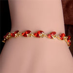 MISANANRYNE New 5 colors Beautiful Bracelet for Women Colorful Austrian Crystal Fashion Heart Chain Bracelet Wholesale