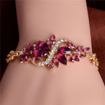 MISANANRYNE New 5 colors Beautiful Bracelet for Women Colorful Austrian Crystal Fashion Heart Chain Bracelet Wholesale