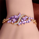 MISANANRYNE New 5 colors Beautiful Bracelet for Women Colorful Austrian Crystal Fashion Heart Chain Bracelet Wholesale