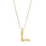 Initial Letters Necklace Women Gold Color Chain 2018 Fashion Long Necklaces Big Pendant Boho Statement Necklace Collier Femme