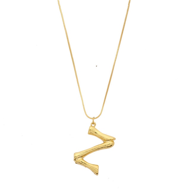 Initial Letters Necklace Women Gold Color Chain 2018 Fashion Long Necklaces Big Pendant Boho Statement Necklace Collier Femme