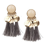 2018 Ethnic Bohemia Women Dangle Drop Earrings Summer Round Resin Tassel Earrings for Women Fashion Jewelry Pendientes oorbellen