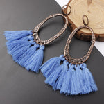 2018 Ethnic Bohemia Women Dangle Drop Earrings Summer Round Resin Tassel Earrings for Women Fashion Jewelry Pendientes oorbellen