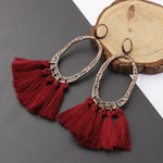 2018 Ethnic Bohemia Women Dangle Drop Earrings Summer Round Resin Tassel Earrings for Women Fashion Jewelry Pendientes oorbellen