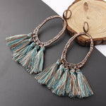 2018 Ethnic Bohemia Women Dangle Drop Earrings Summer Round Resin Tassel Earrings for Women Fashion Jewelry Pendientes oorbellen