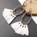 2018 Ethnic Bohemia Women Dangle Drop Earrings Summer Round Resin Tassel Earrings for Women Fashion Jewelry Pendientes oorbellen