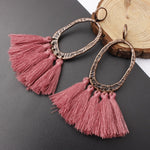 2018 Ethnic Bohemia Women Dangle Drop Earrings Summer Round Resin Tassel Earrings for Women Fashion Jewelry Pendientes oorbellen