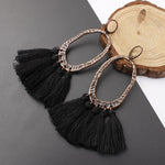 2018 Ethnic Bohemia Women Dangle Drop Earrings Summer Round Resin Tassel Earrings for Women Fashion Jewelry Pendientes oorbellen