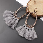 2018 Ethnic Bohemia Women Dangle Drop Earrings Summer Round Resin Tassel Earrings for Women Fashion Jewelry Pendientes oorbellen