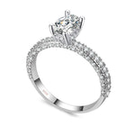 KNOCK high quality Rose Gold  row White gold For Women Fashion Cubic Zirconia Wedding Engagement ring