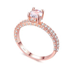 KNOCK high quality Rose Gold  row White gold For Women Fashion Cubic Zirconia Wedding Engagement ring