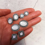 Vintage Geometric Stud Earrings Set For Women Girls 2018 Fashion Bead Stone Flower Small Earrings Boucle d'oreille Femme Gifts