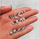 Vintage Geometric Stud Earrings Set For Women Girls 2018 Fashion Bead Stone Flower Small Earrings Boucle d'oreille Femme Gifts