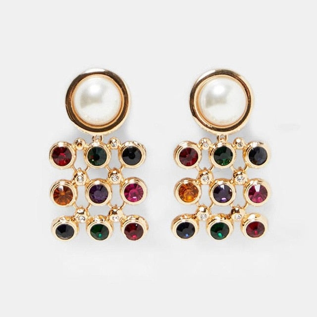 Best lady Fashion ZA Resin Drop Earring For Women Wedding Jewelry Boho Elegant Shiny Dangle Statement Earrings Christmas Gifts