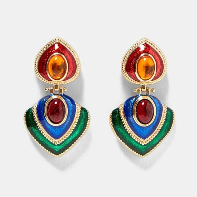 Best lady Fashion ZA Resin Drop Earring For Women Wedding Jewelry Boho Elegant Shiny Dangle Statement Earrings Christmas Gifts