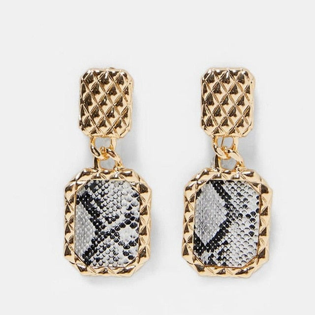 Best lady Fashion ZA Resin Drop Earring For Women Wedding Jewelry Boho Elegant Shiny Dangle Statement Earrings Christmas Gifts